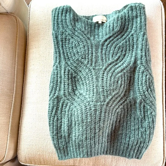Sezane Teal (Green/Blue) Crew Neck Sweater - Picture 4 of 6